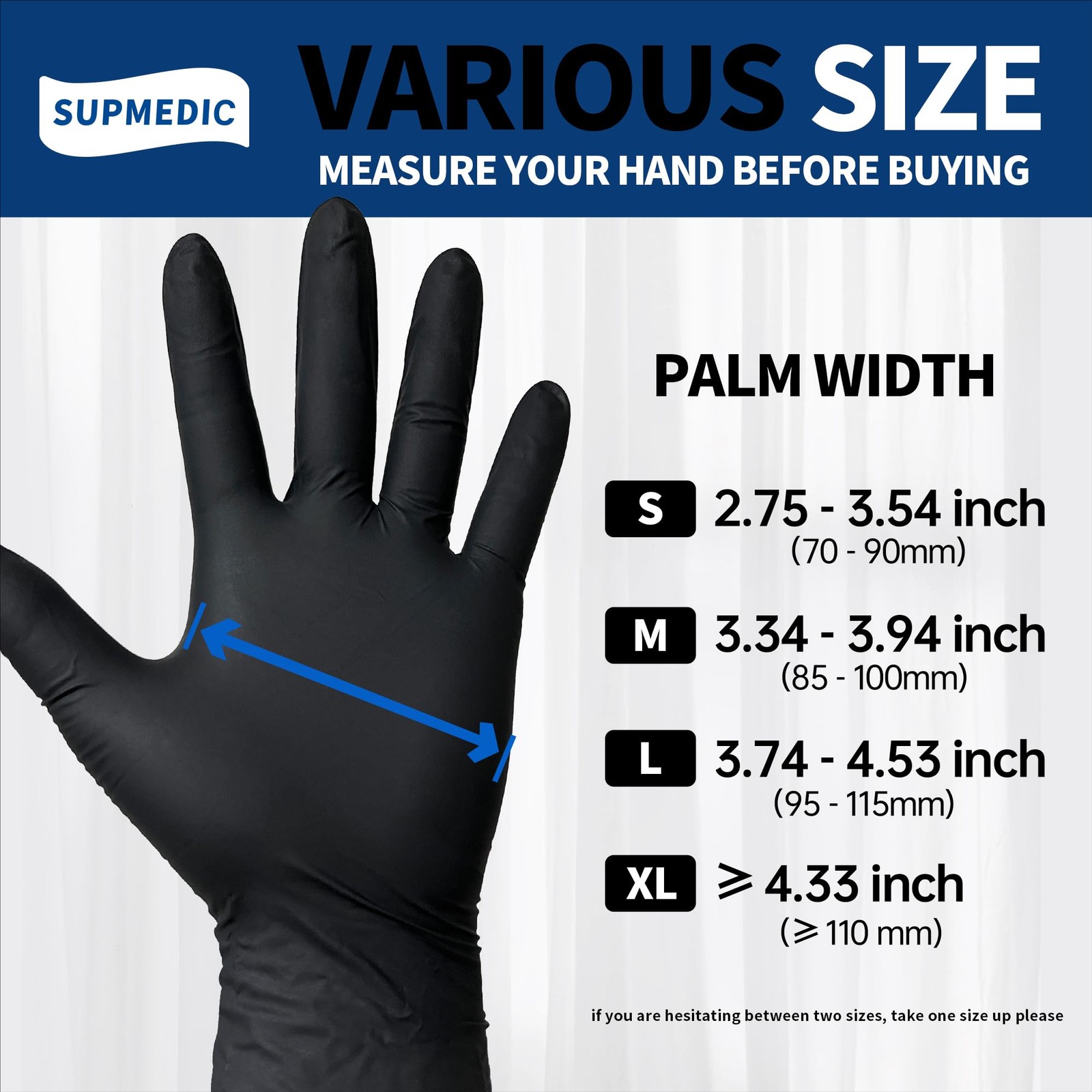 100PCS Black Nitrile Disposable Gloves Latex Free Food Safe