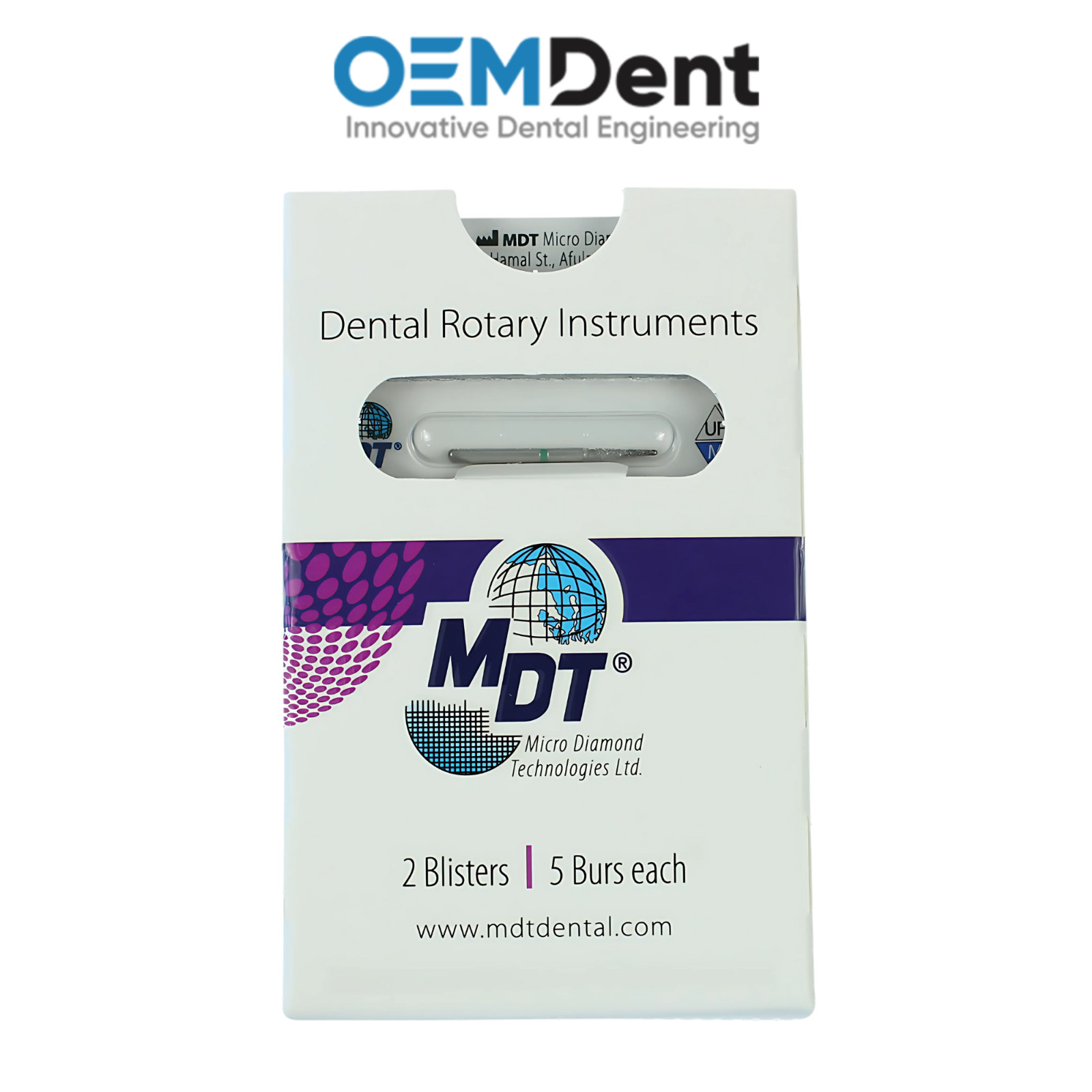 MDT FG End0 Pointed Cone with Rounded Uncoated Tip Diamond Burs E165 Restoration