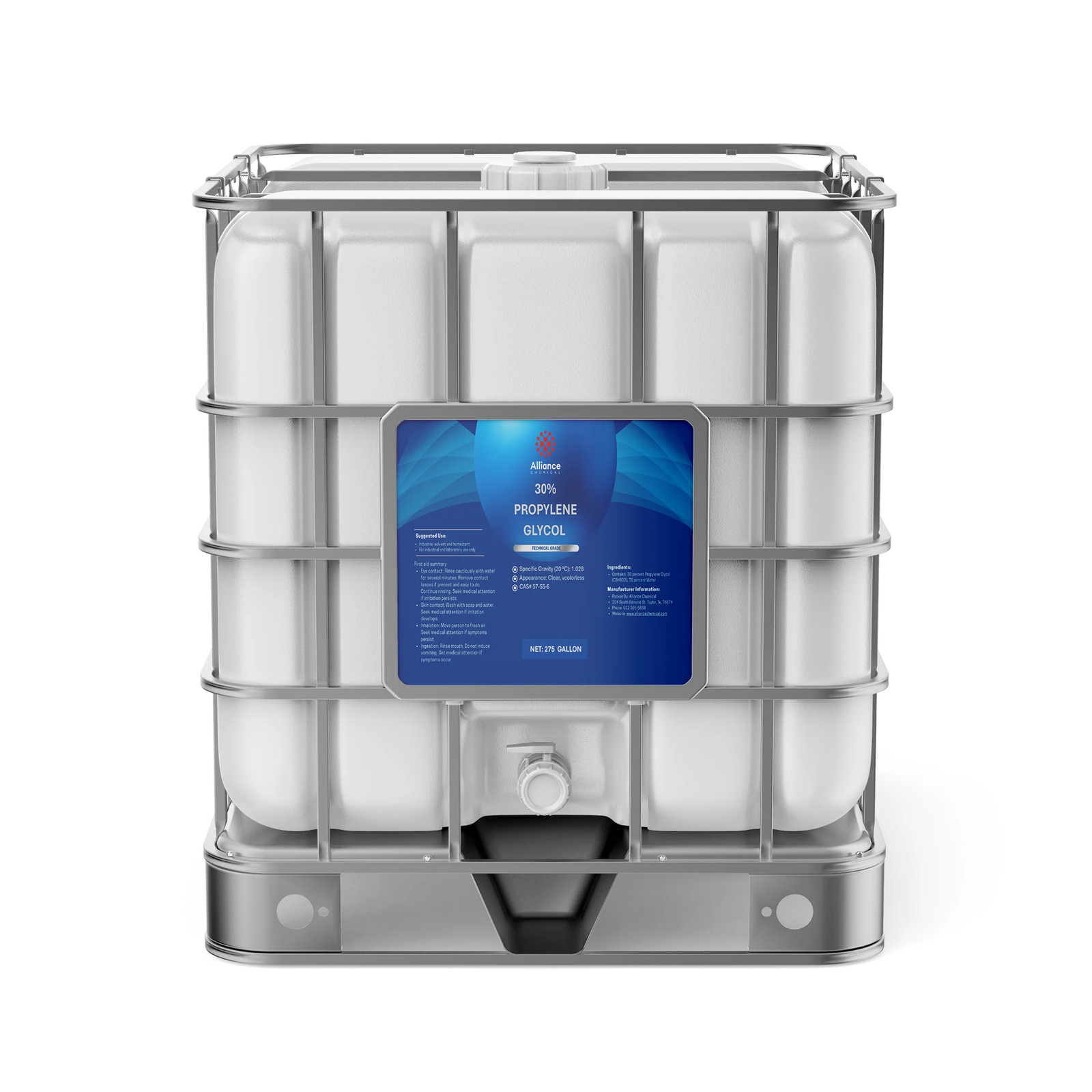30% Propylene Glycol Technical Grade – 275 Gallon IBC Tote