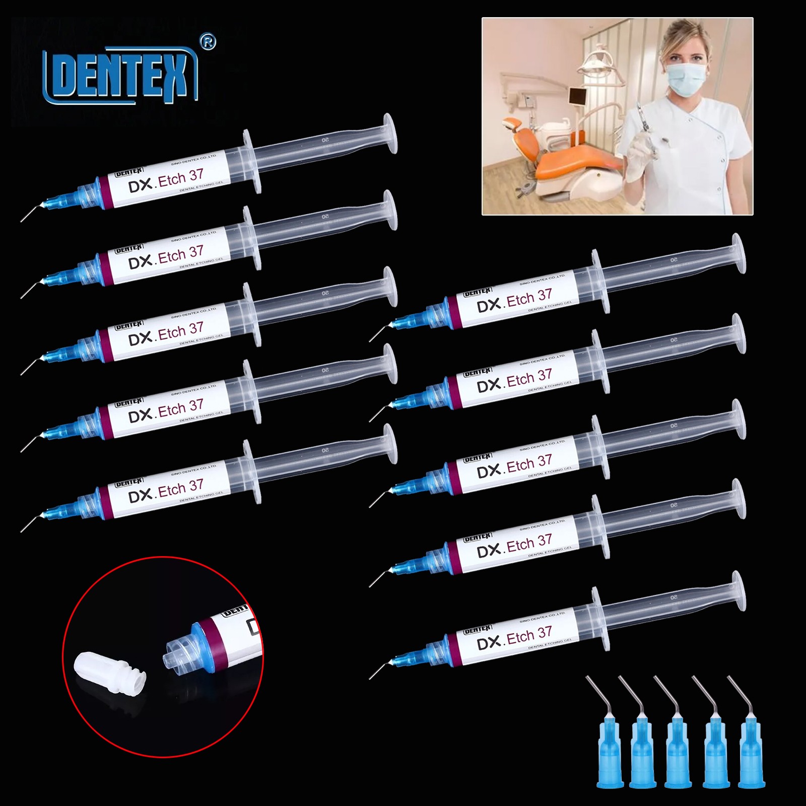 10X dentex dentale dell’acido fosforico 37% Silica Blue Gel per adesivo & resina