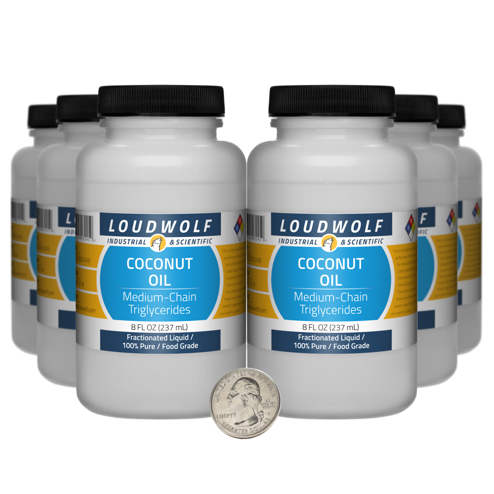 Coconut Oil / 48 Fl Oz / 6 Bottles / 100% Pure Food Grade / Fractionated Liquid