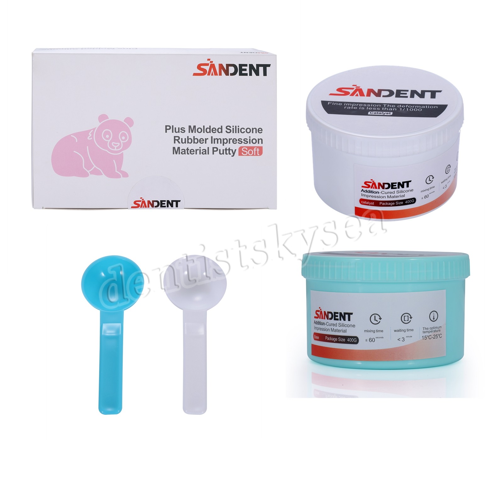 Dental Soft Putty Fast Set Impression Material (400g Base + Catalyst) Heavy Body