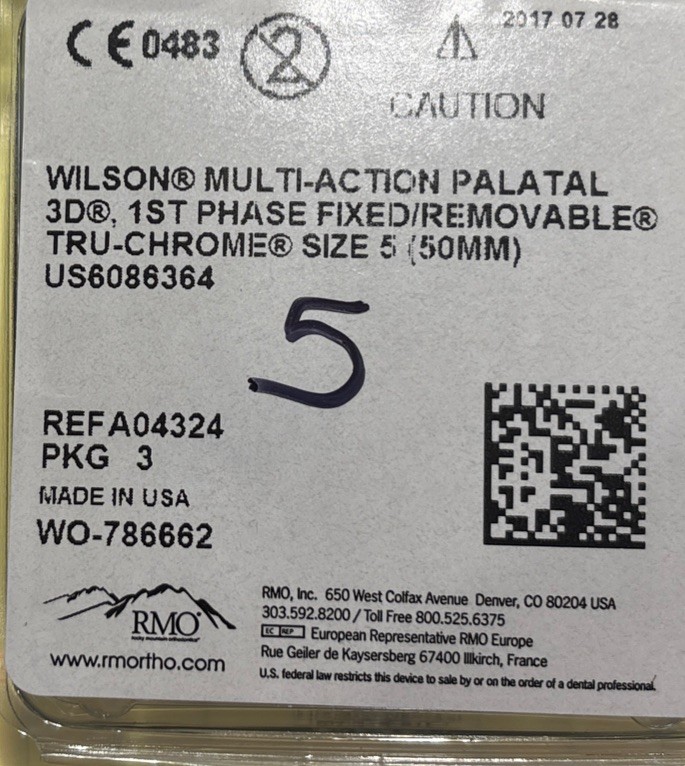 Orthodontic Wilson Multi-Action Palatal 1st Phase Fixed/Removables Lot