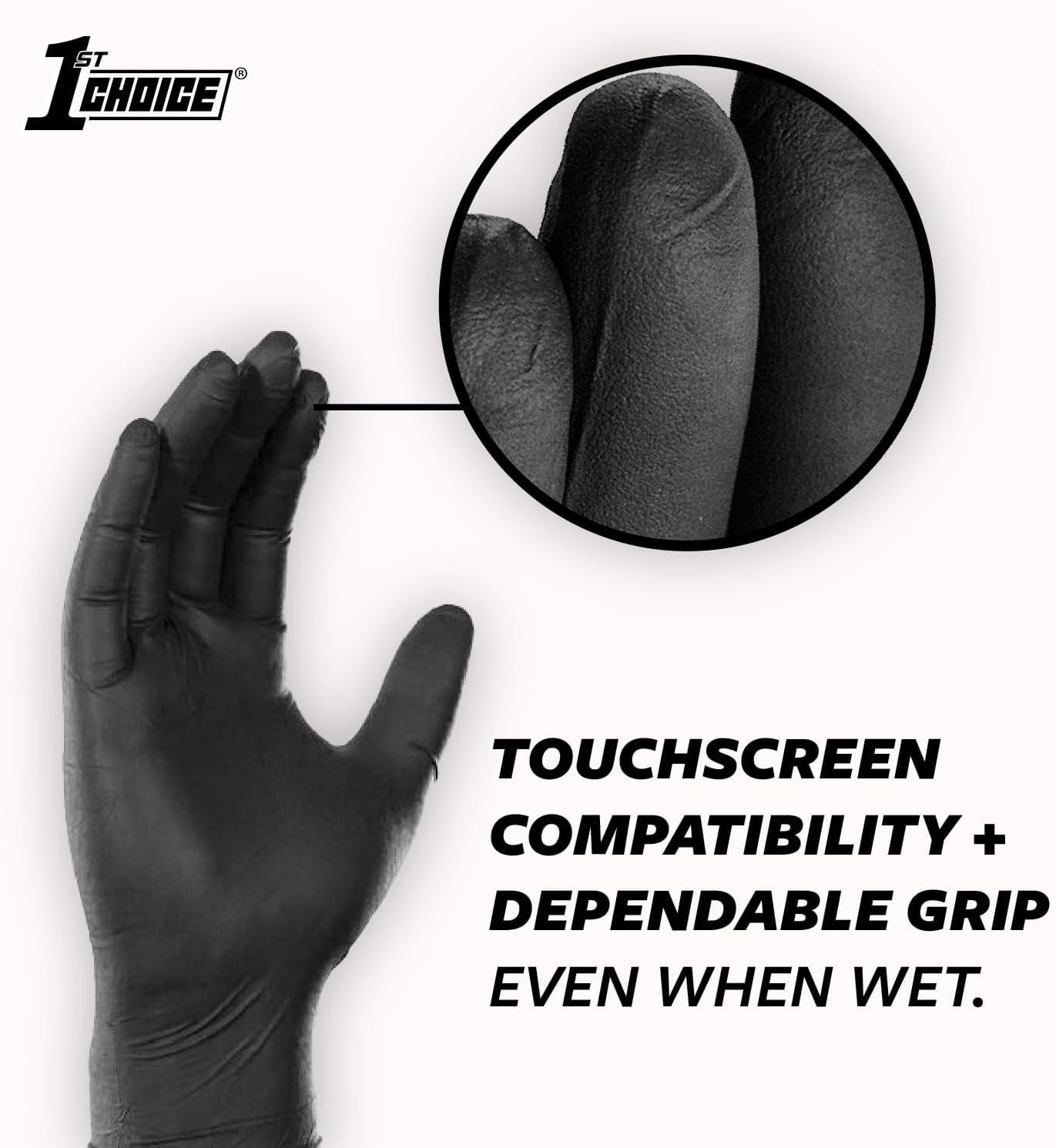 6 Mil Black Nitrile Gloves – Heavy Duty, Latex-Free, for Mechanics & Cleaning