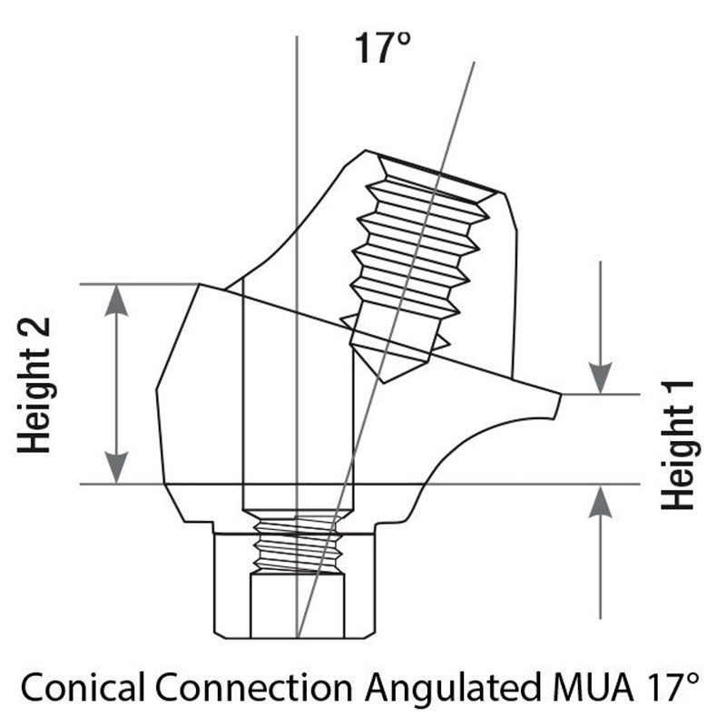 5x Set Dental Angulated 17° Multi-Unit 1.6 RP Conical 2.65mm + Plastic Sleeve