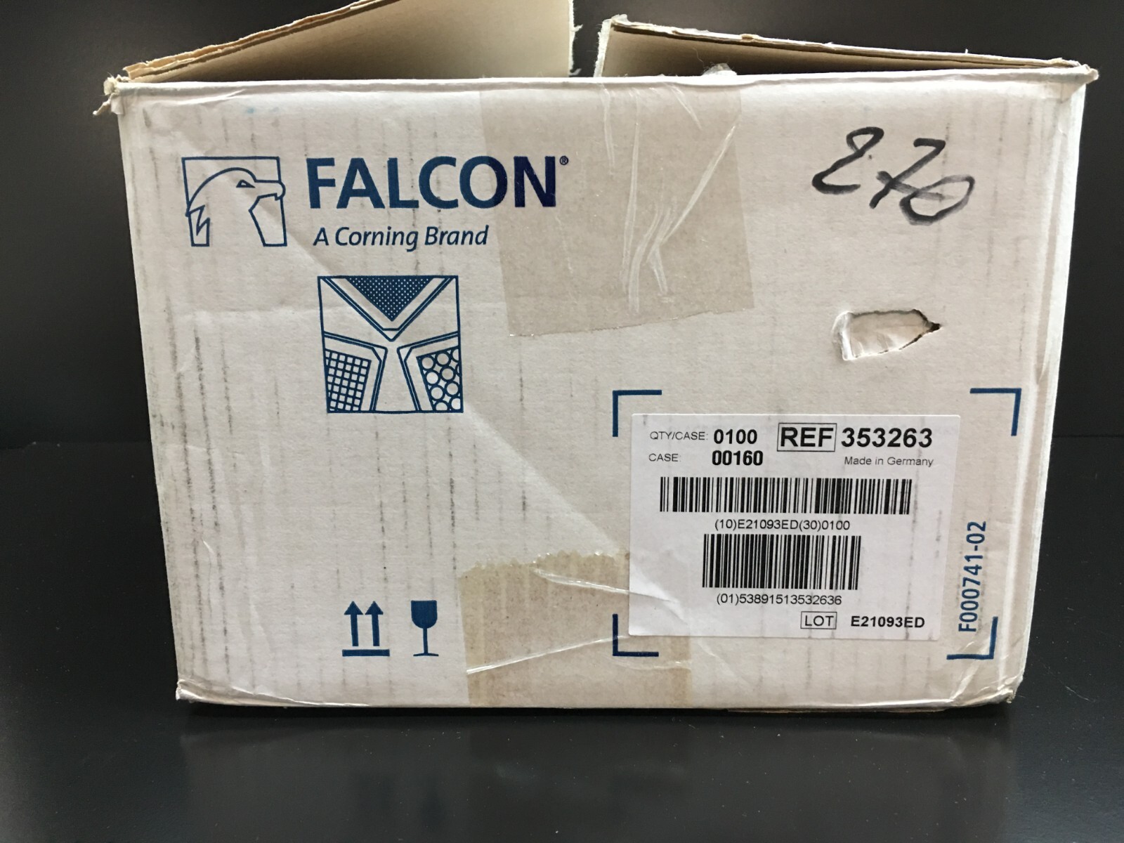 Corning Falcon REF 353263 96-well Clear V-Bottom Storage Microplate 340uL Case