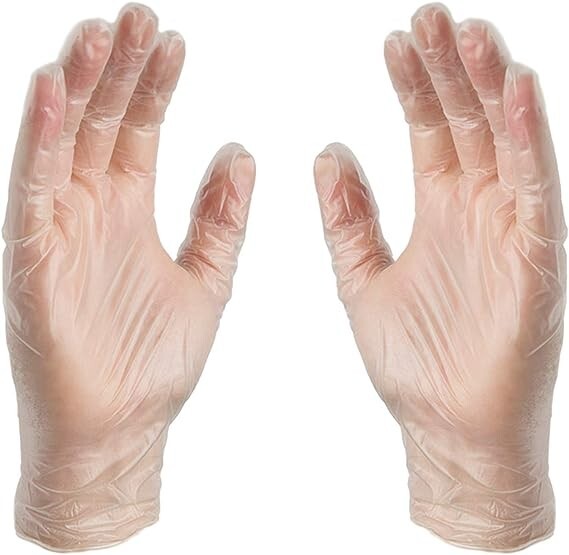 GPX3 Vinyl Gloves Clear 3 Mil Latex-Free, food-safe Size Small, Case of 1000
