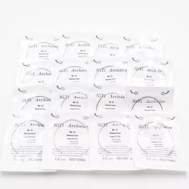 2 Pcs/Pack Orthodontic Dental Rectangular Arch Niti Alloy Reverse Curve Option