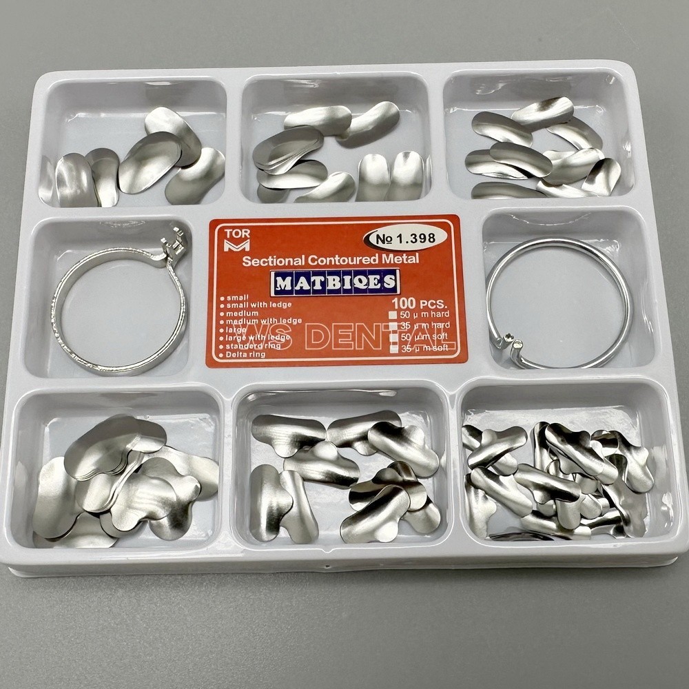 Dental Refill Sectional Contoured Matrices Matrix Delta Ring Clamp Wedges Kit