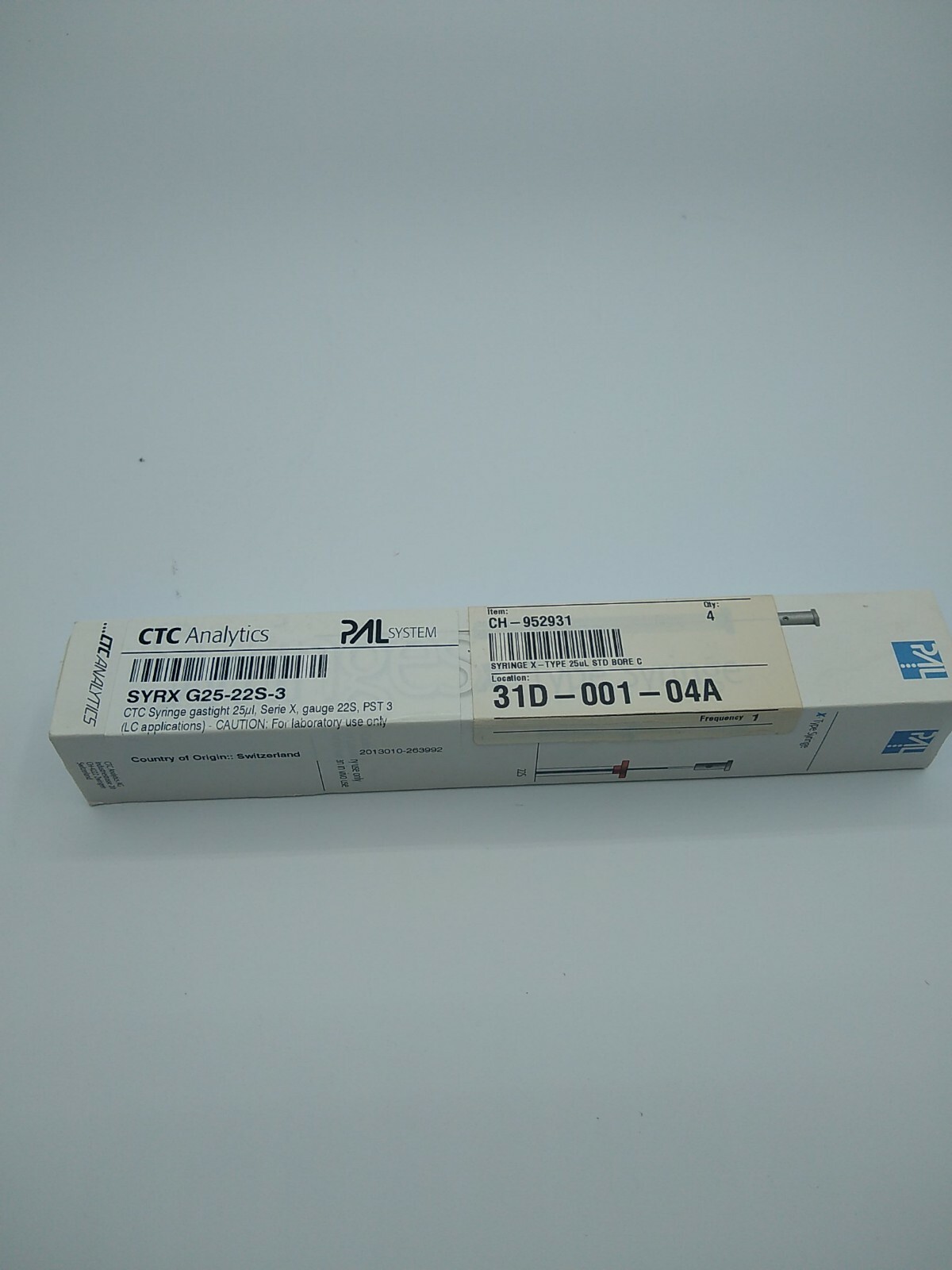 SyrX G25-22S-3 syringe, 25 ul