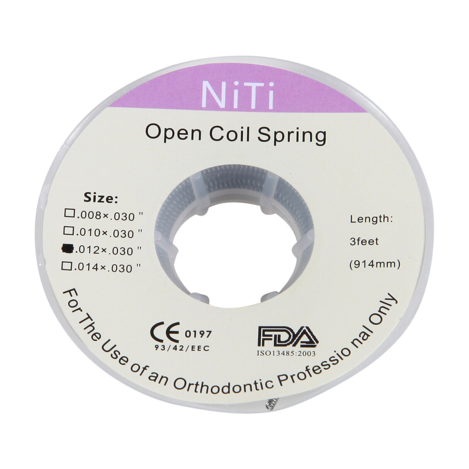 1 Roll Dental Orthodontic Niti Open Coil Spring Spool Dia.012 *030 » inch 914mm