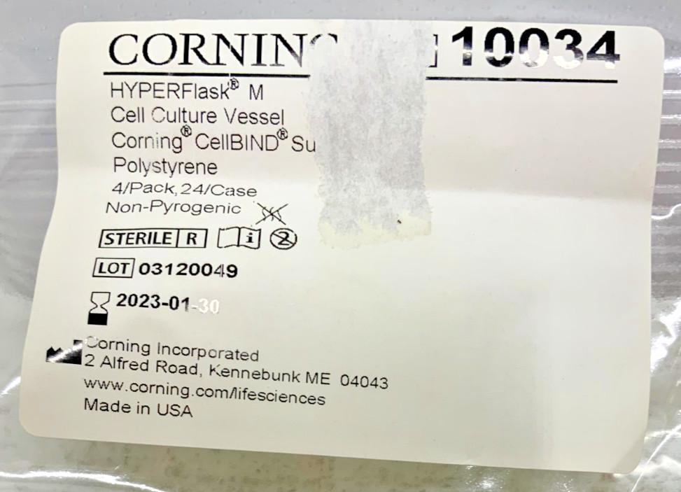 NEW Corning 10034 HyperFlask M Sterile Cell Culture Vessel Cellbind 233E