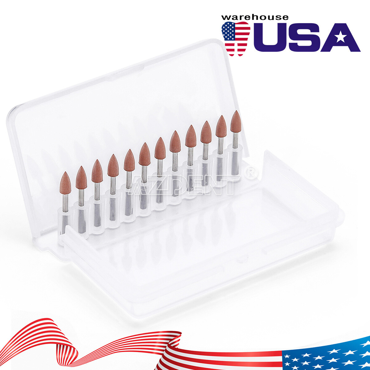 12Pcs/Pack Dental Brown Polishers Friction Grip FG Burs Mini Points 1.6mm 0413