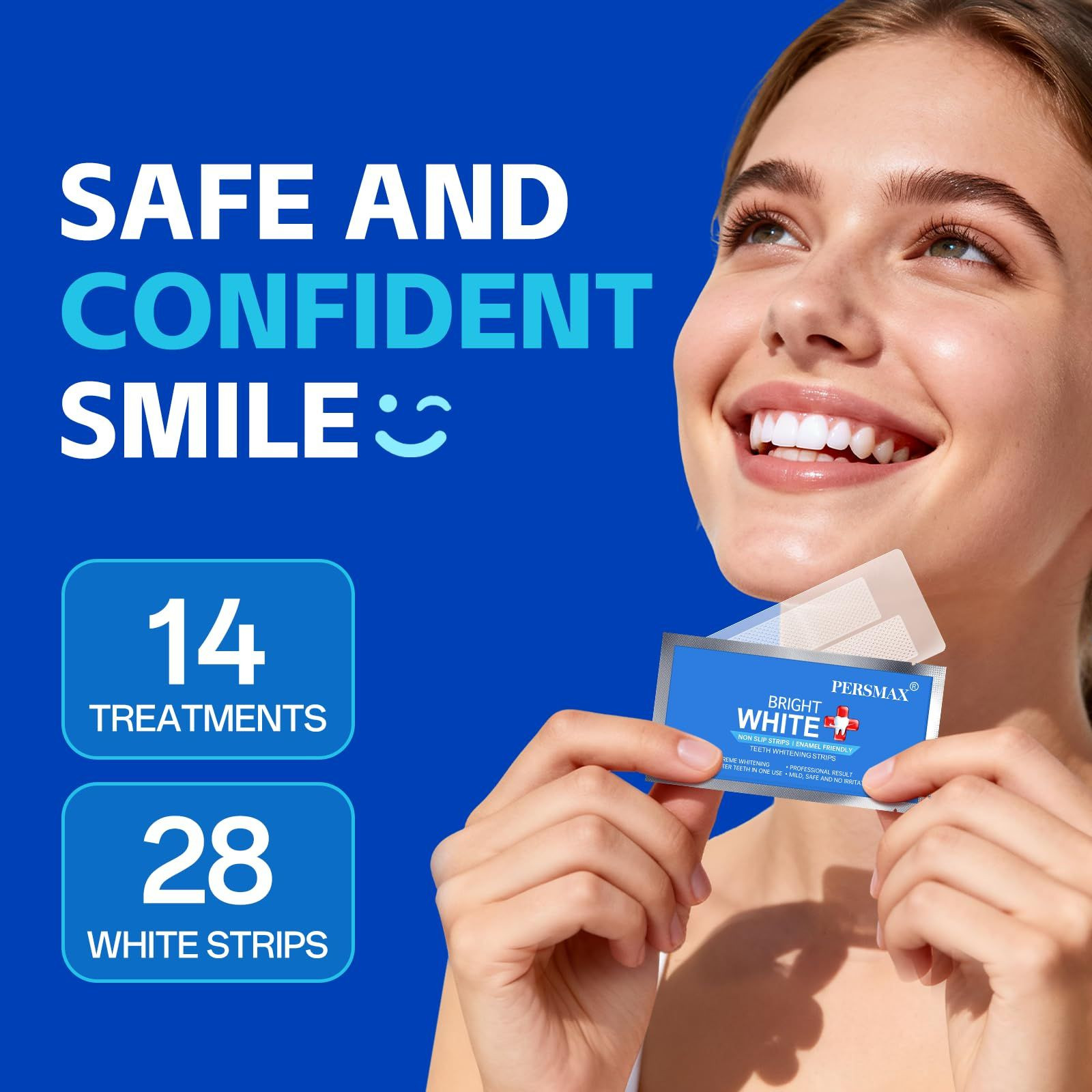 PERSMAX Teeth Whitening Strips – Professional 28 Count (Pack of 1), White
