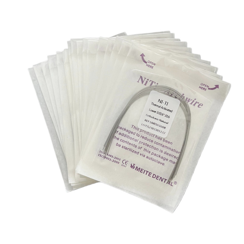 Dental Ortho Heat Thermal Activated Niti Rectangular Arch Wire Natural Form