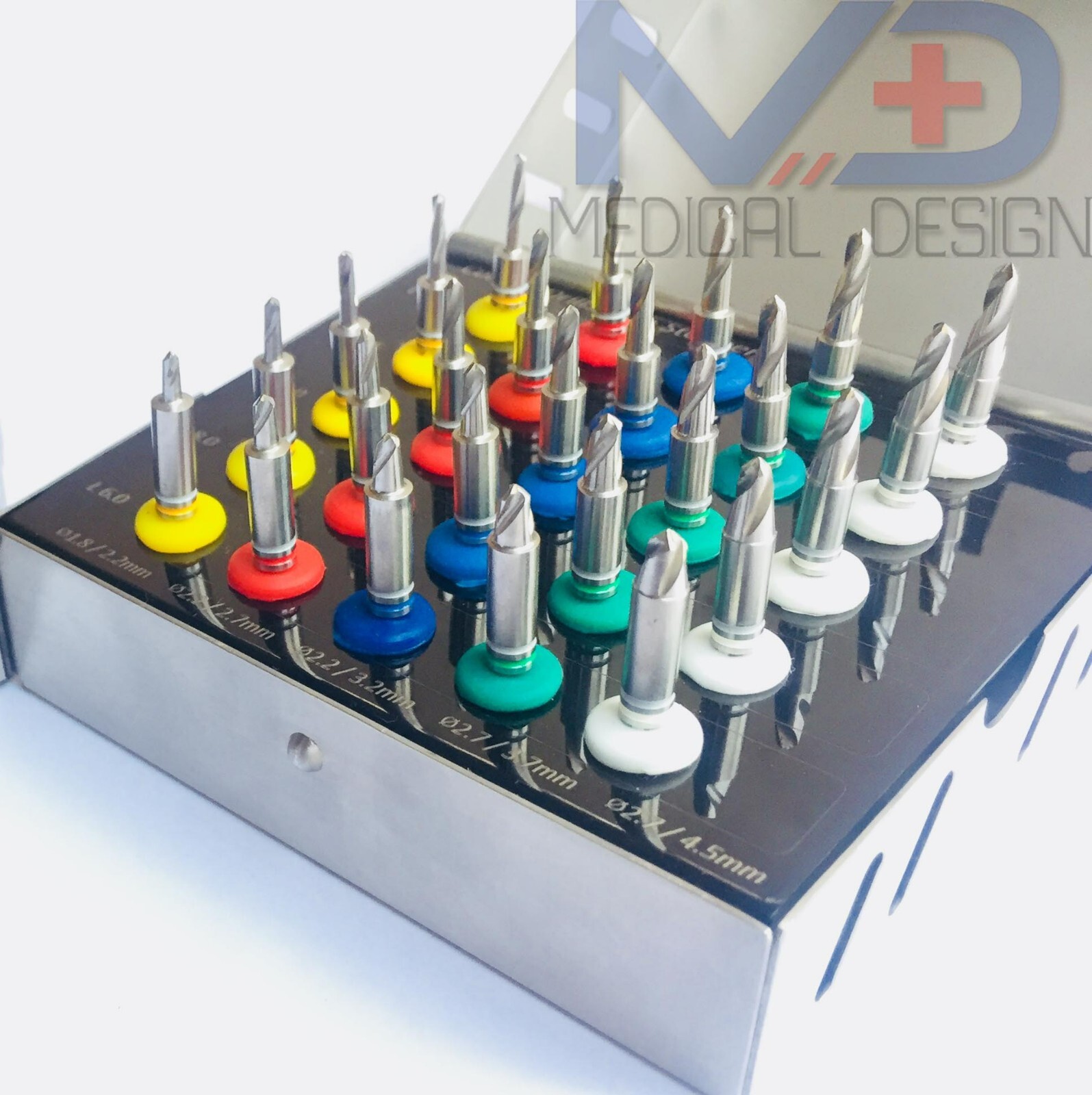 Dental Conical Drill Kit 25 Pcs With Stopper Implant Surgical Drill Kit