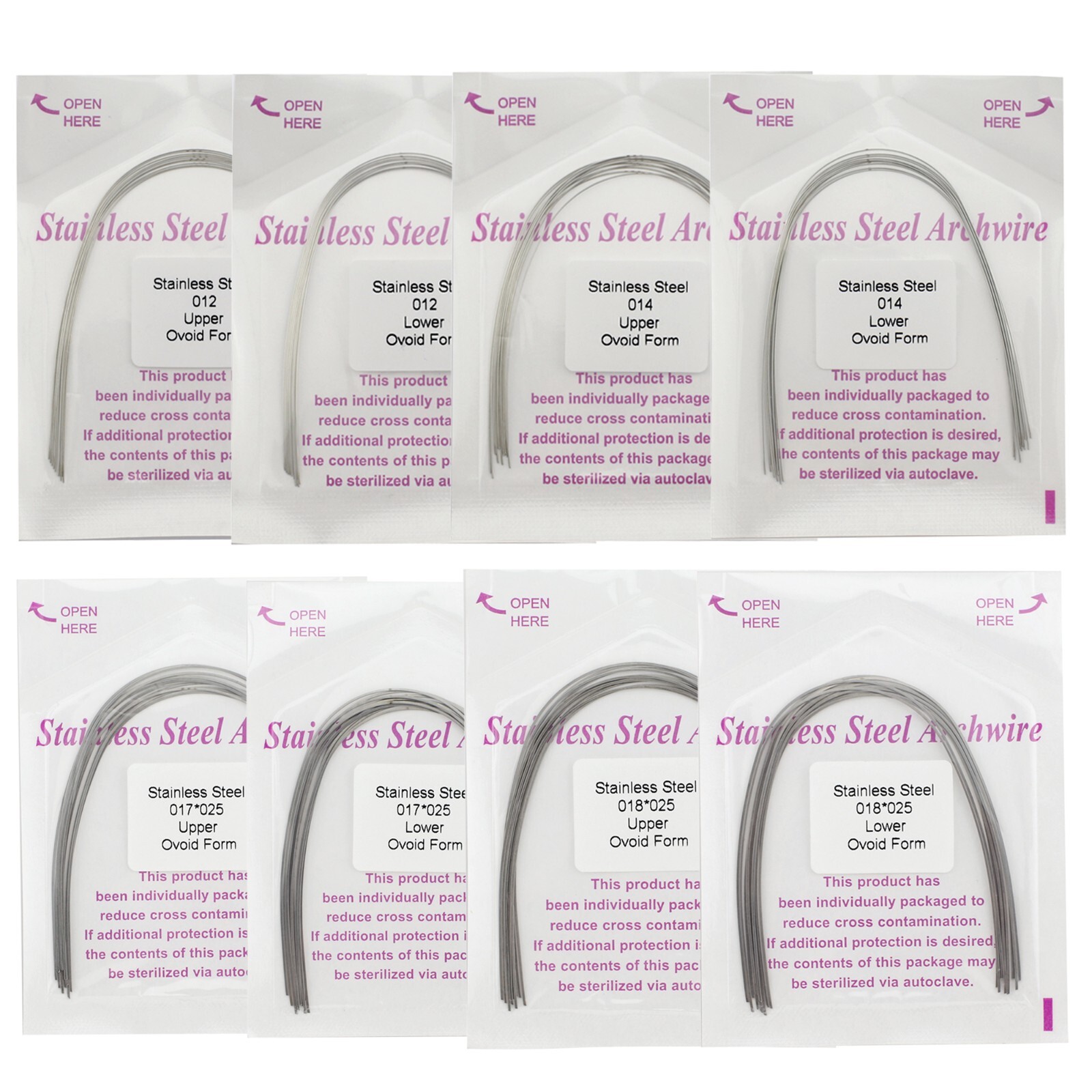 Dental Orthodontic ArchWire Super Elastic NiTi Stainless Steel Round Rectangular