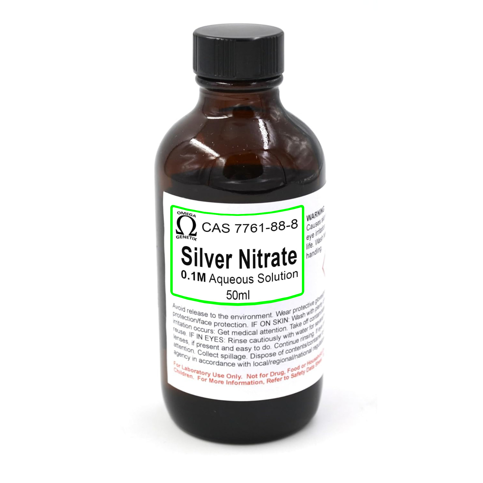 Silver Nitrate Solution, 0.1M, 50mL – Omega Genetix Laboratory