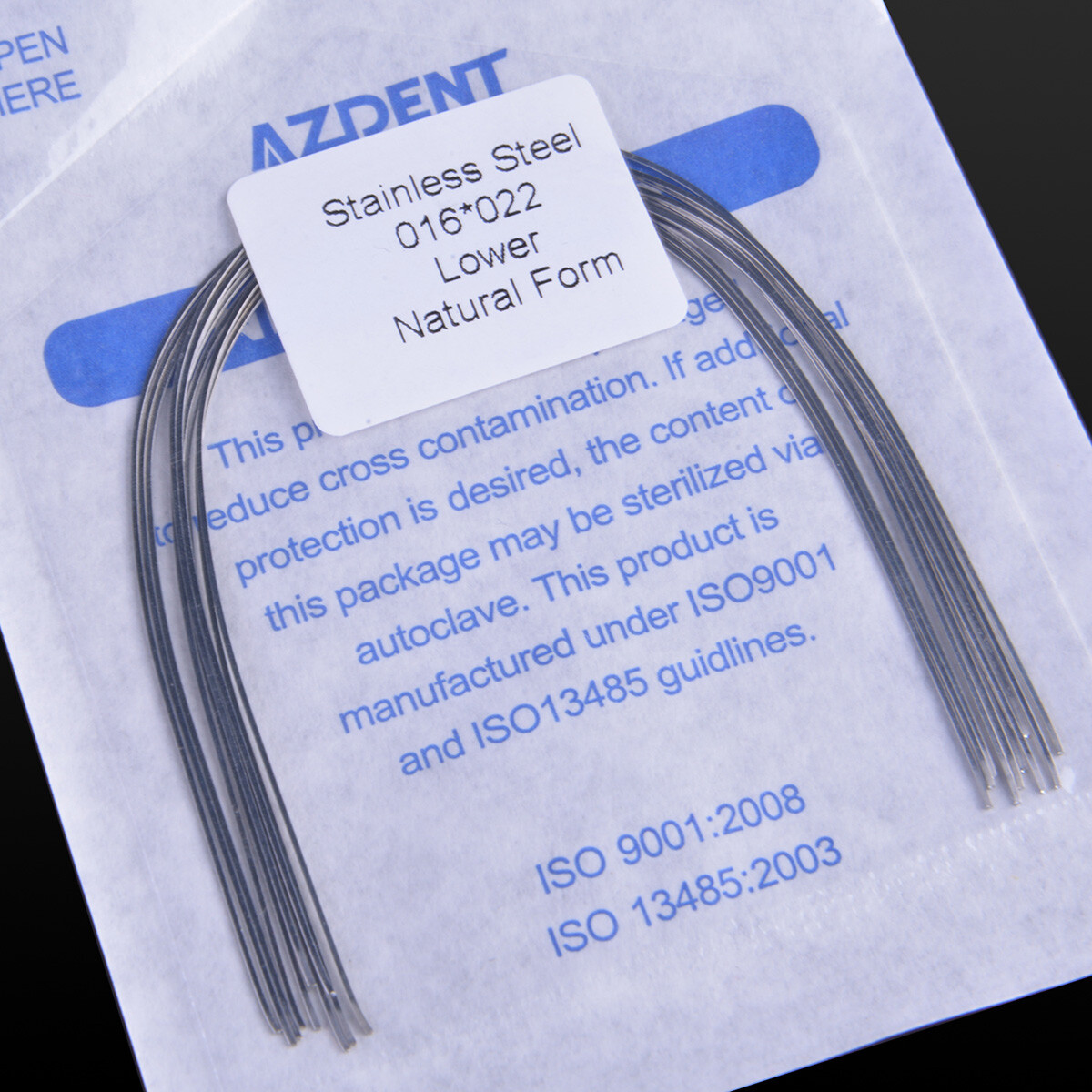 AZDENT Alambre de Arco Rectangular Dental de Acero Inoxidable para Ortodoncia 16