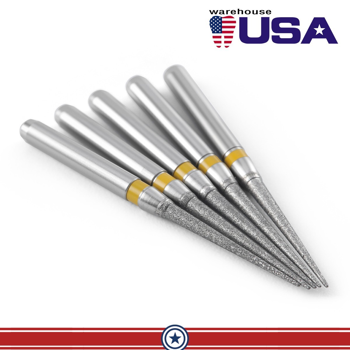 Dental Diamond Bur FG Needle/ Pointed cone 10pcs/box For High Speed Handpiece