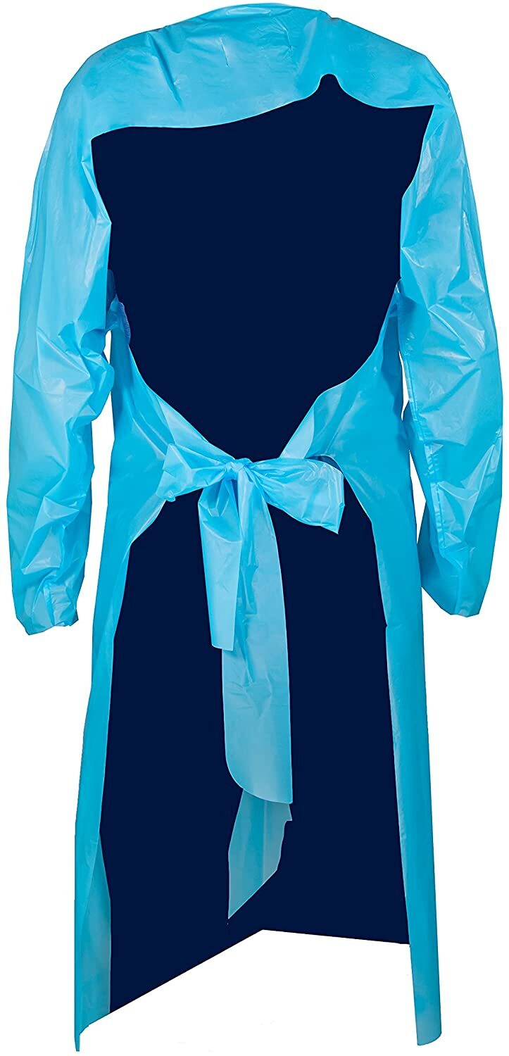 Disposable CPE 35 GSM Gown, Polyethylene Medical Isolation Gown Level 3