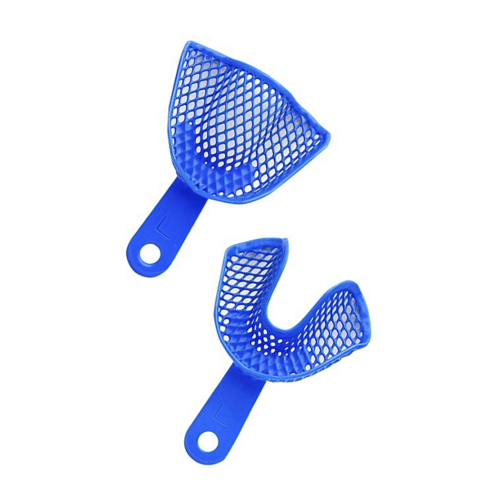 2Pcs Dental Impression Trays Plastic-Steel Denture Autoclavable Upper + Lower