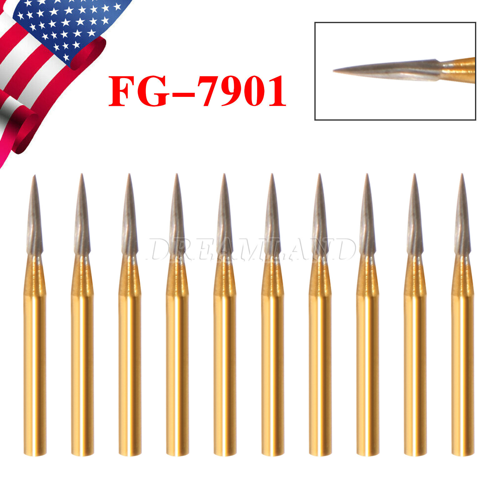 Dental Burs FG1-5 7901 7406 High Speed Round Tungsten Carbide Burr Friction Grip