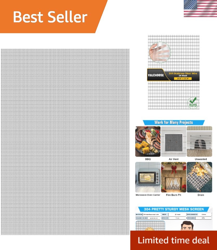 Versatile 14.6» x 11.4» 304 Stainless Steel Mesh – Easy Cut, Heat Resistant