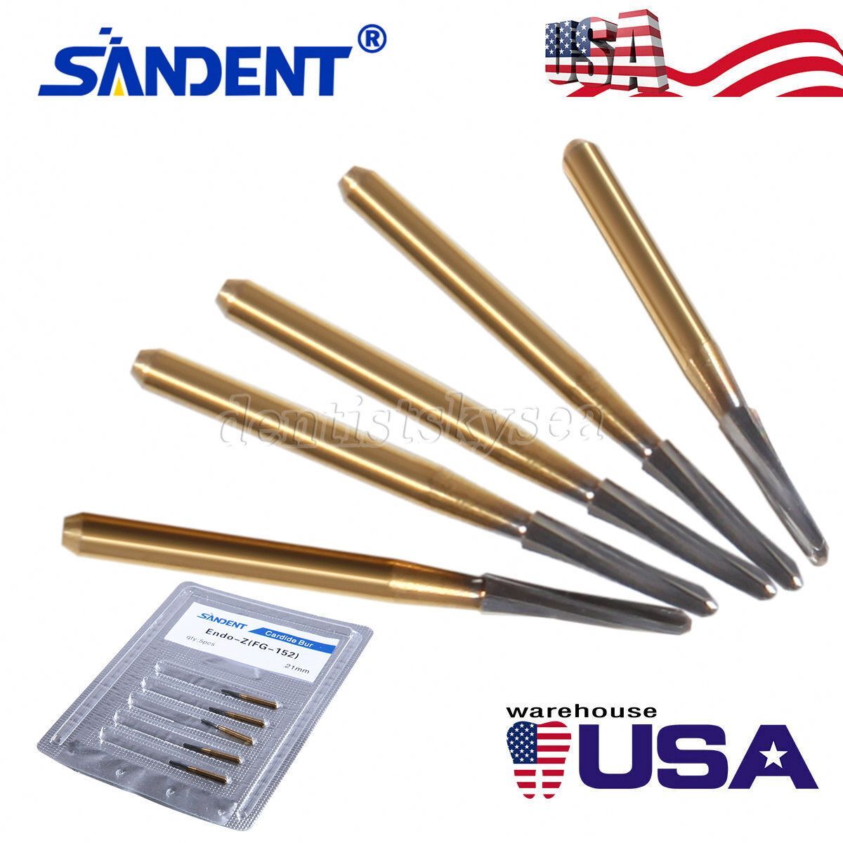 10Pcs Dental Endodontic ENDO-Z Tungsten Carbide Burs FG High Speed 21/23/25/28mm