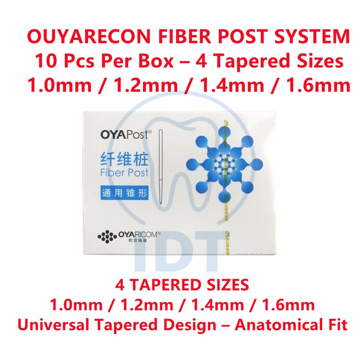 Ouyarecon Glass Fiber Post Universal Tapered, Endodontic Restoration
