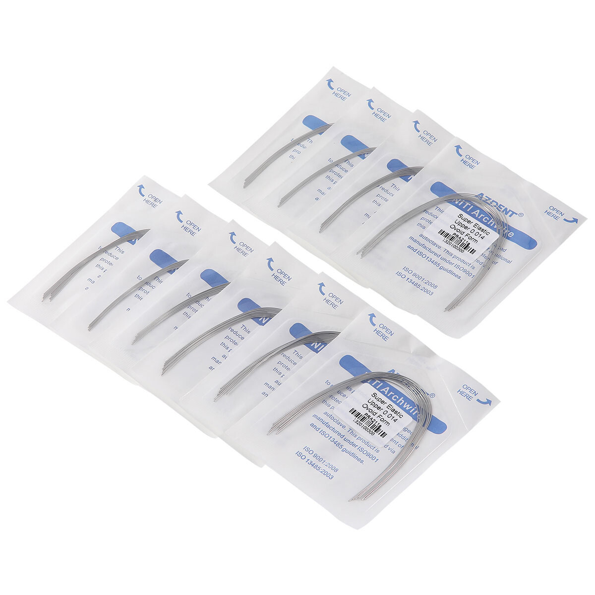 AZDENT Dental Orthodontic Metal Brackets Braces /Super Elastic Niti Arch Wires