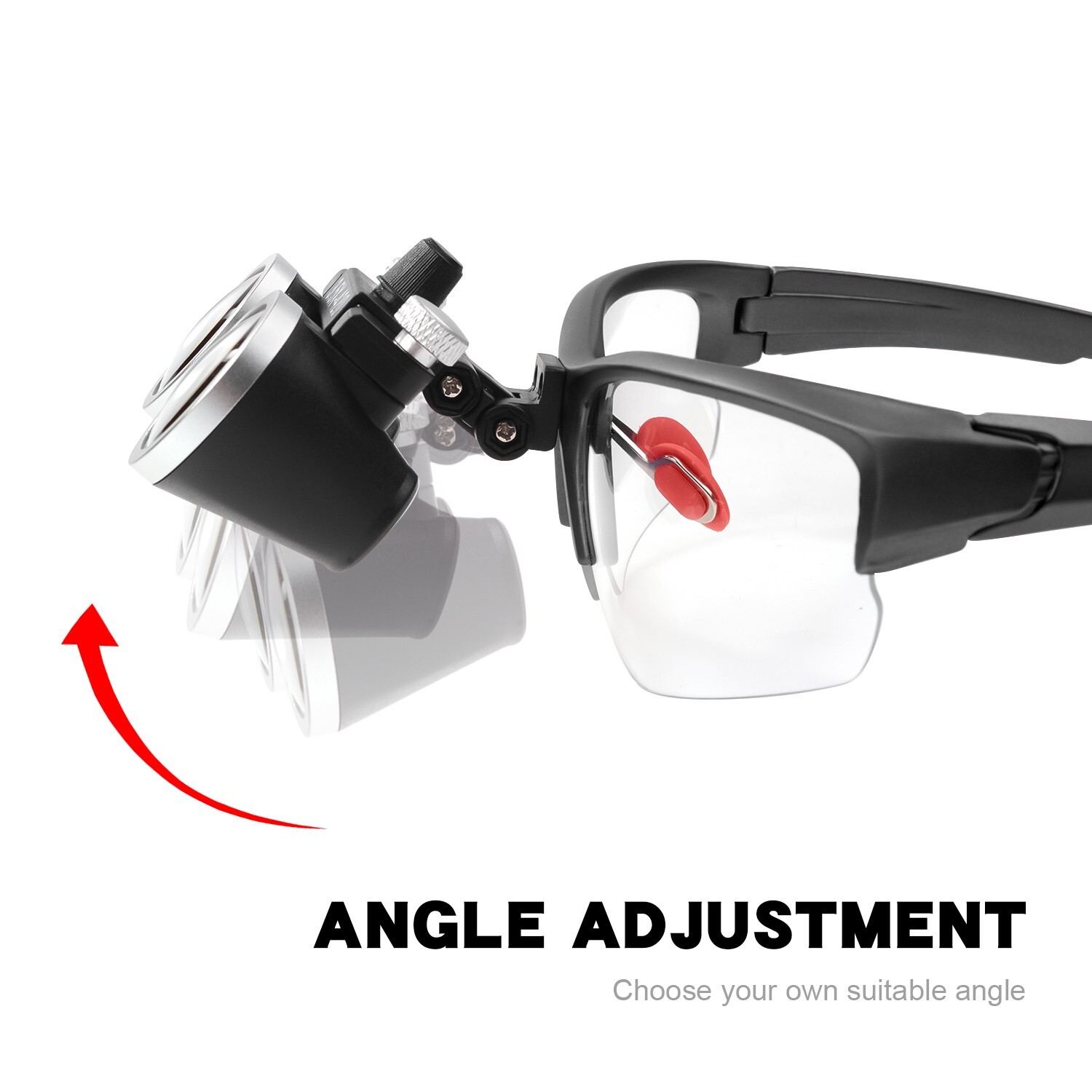 Dental Medical Binocular Loupes 3.5X-420mm Adjustable Magnifer Glasses Black US