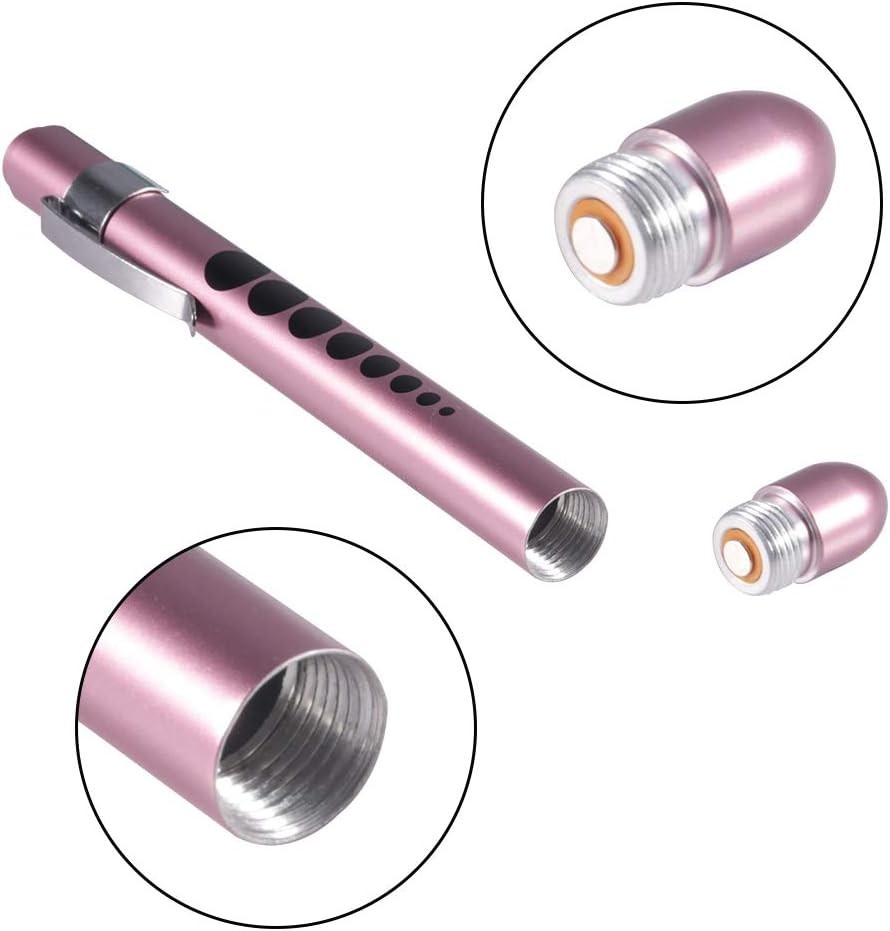 Sleek Reusable LED Medical Flashlight – Pupil Gauge & Ruler, Rose Gold Finish