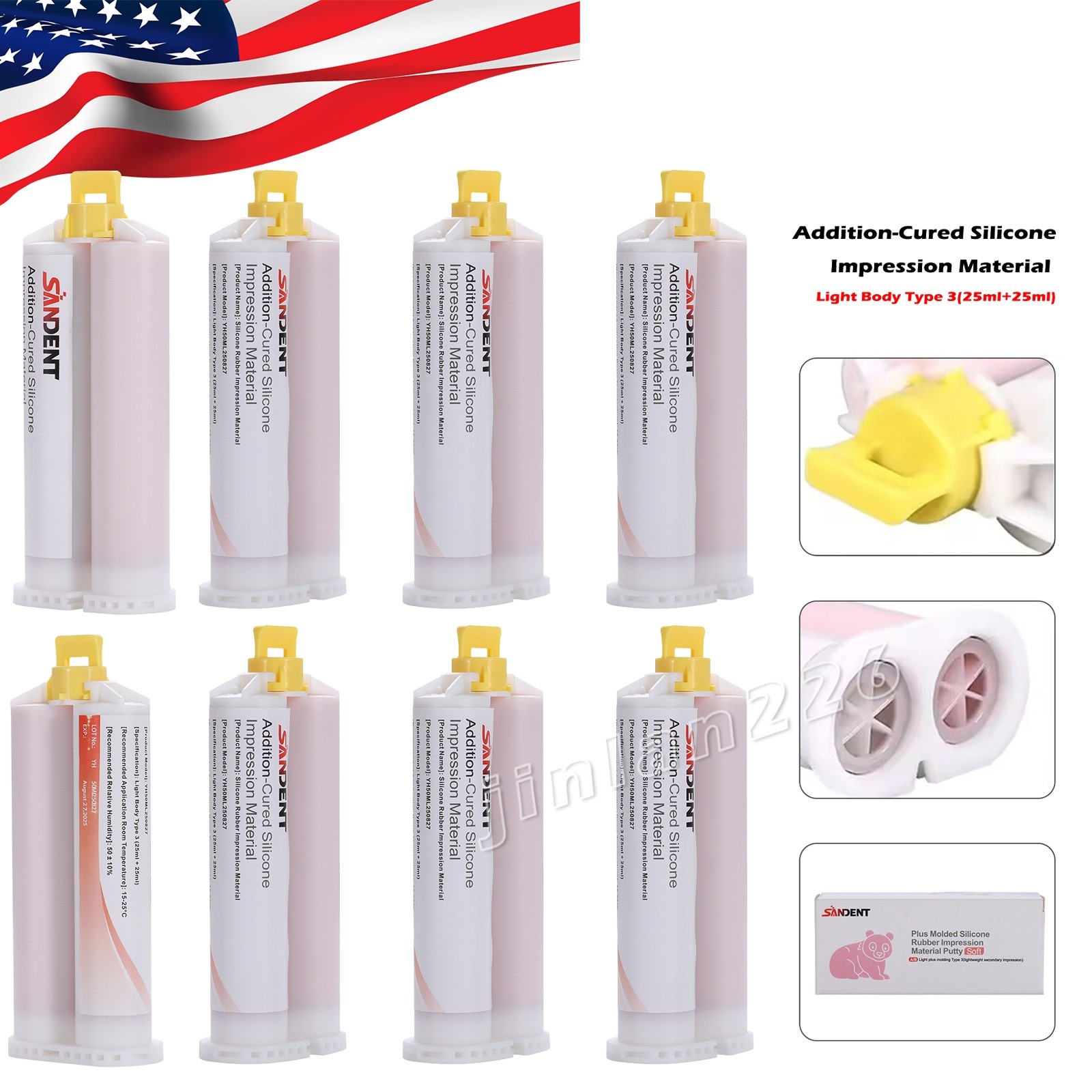 VPS Impression Material Light Body Light 50m w/ 5 Tips /set