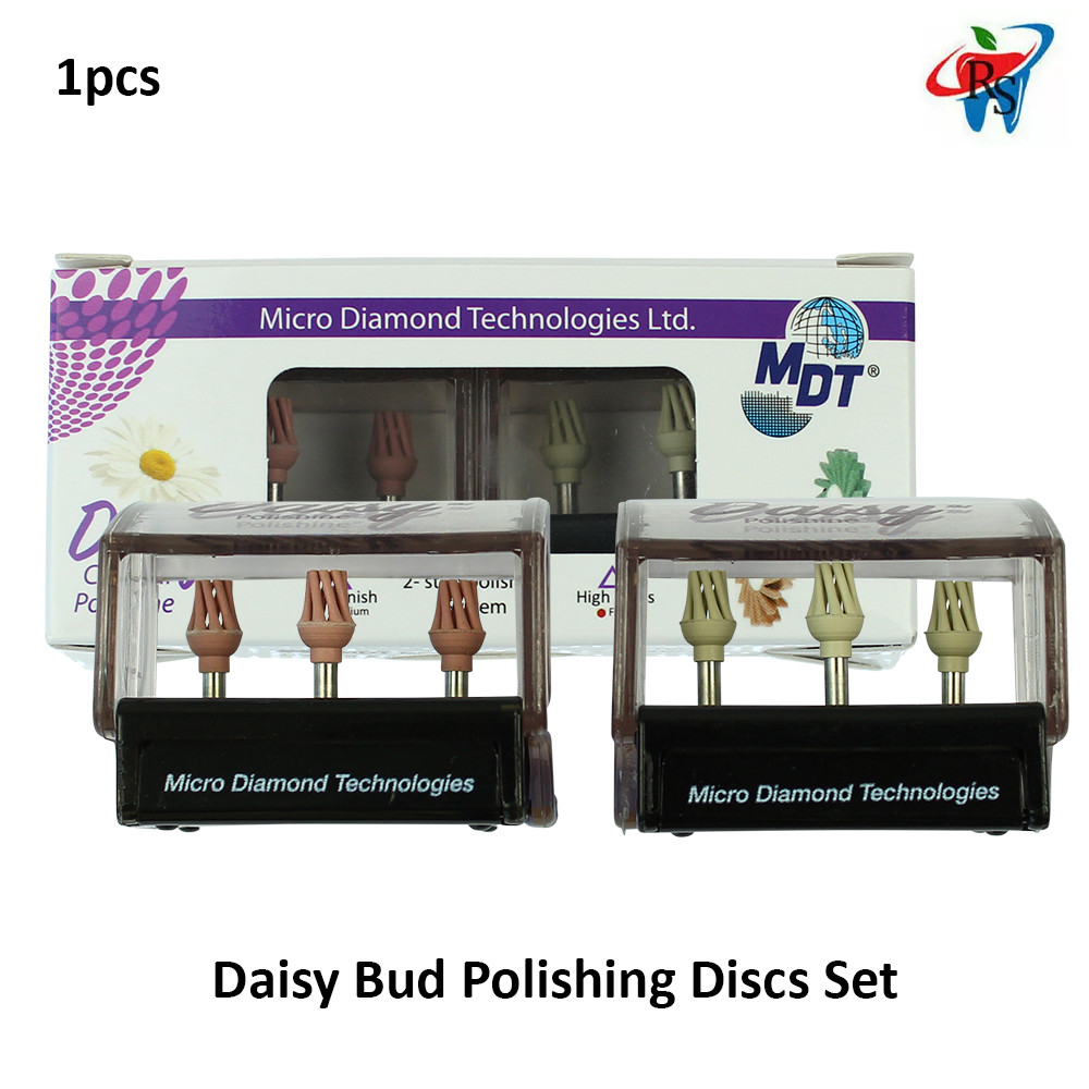Dental Lab MDT Polishing Ø5.0×10.0mm Rubber Discs Daisy Bud Set Fine & Medium RA