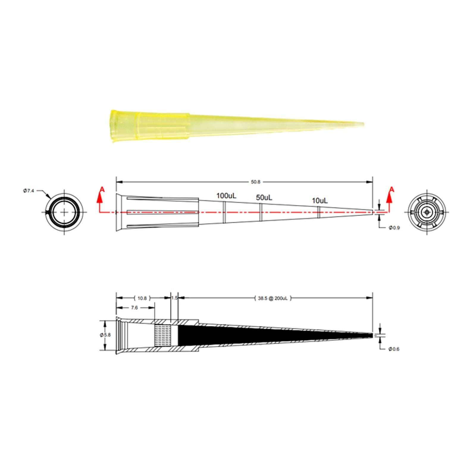 200ul Universal Filtered Pipette Tips