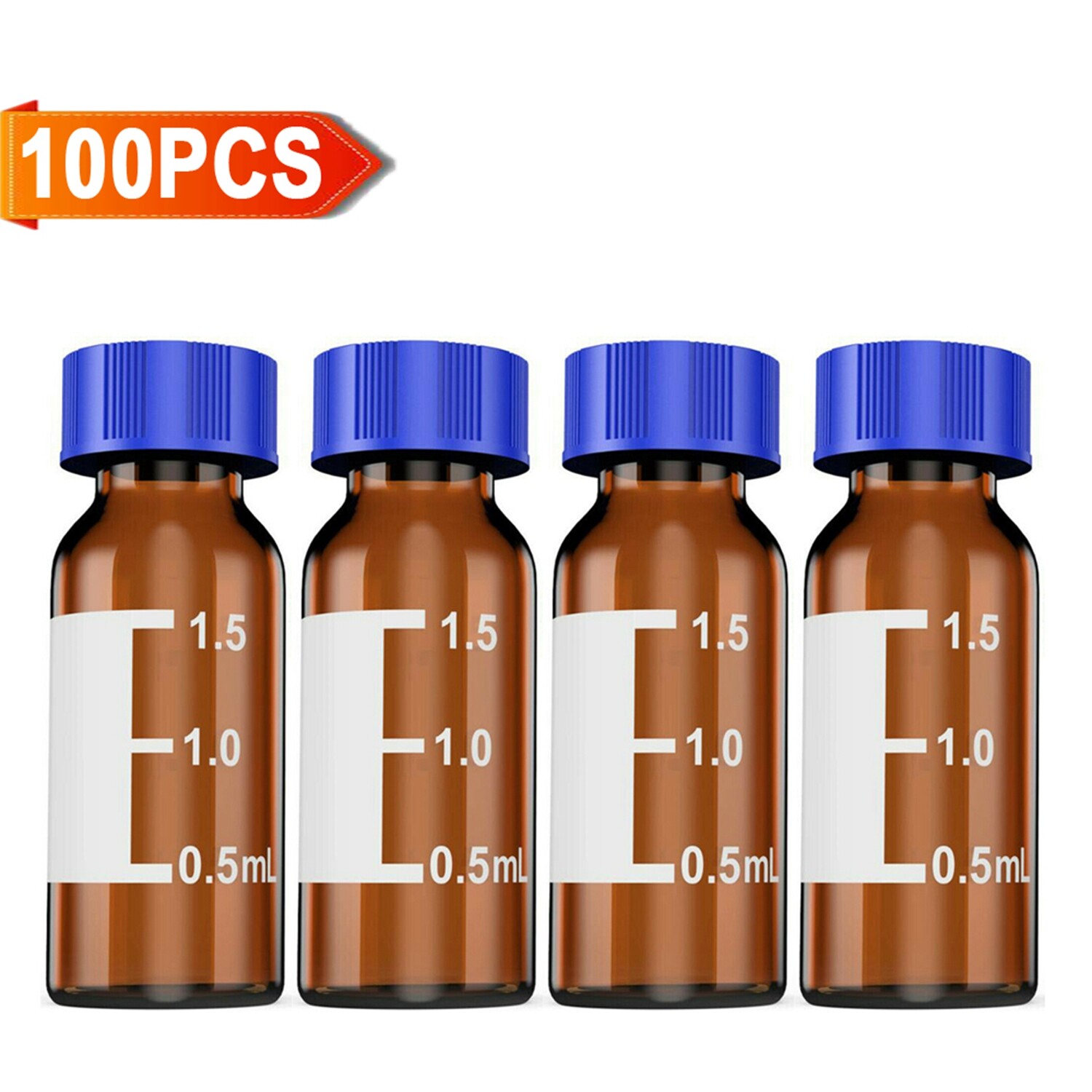 1000PCS 2mL Autosampler Glass Amber Vials PTFE Cap 9-425 Fits Agilent Thermo CTC