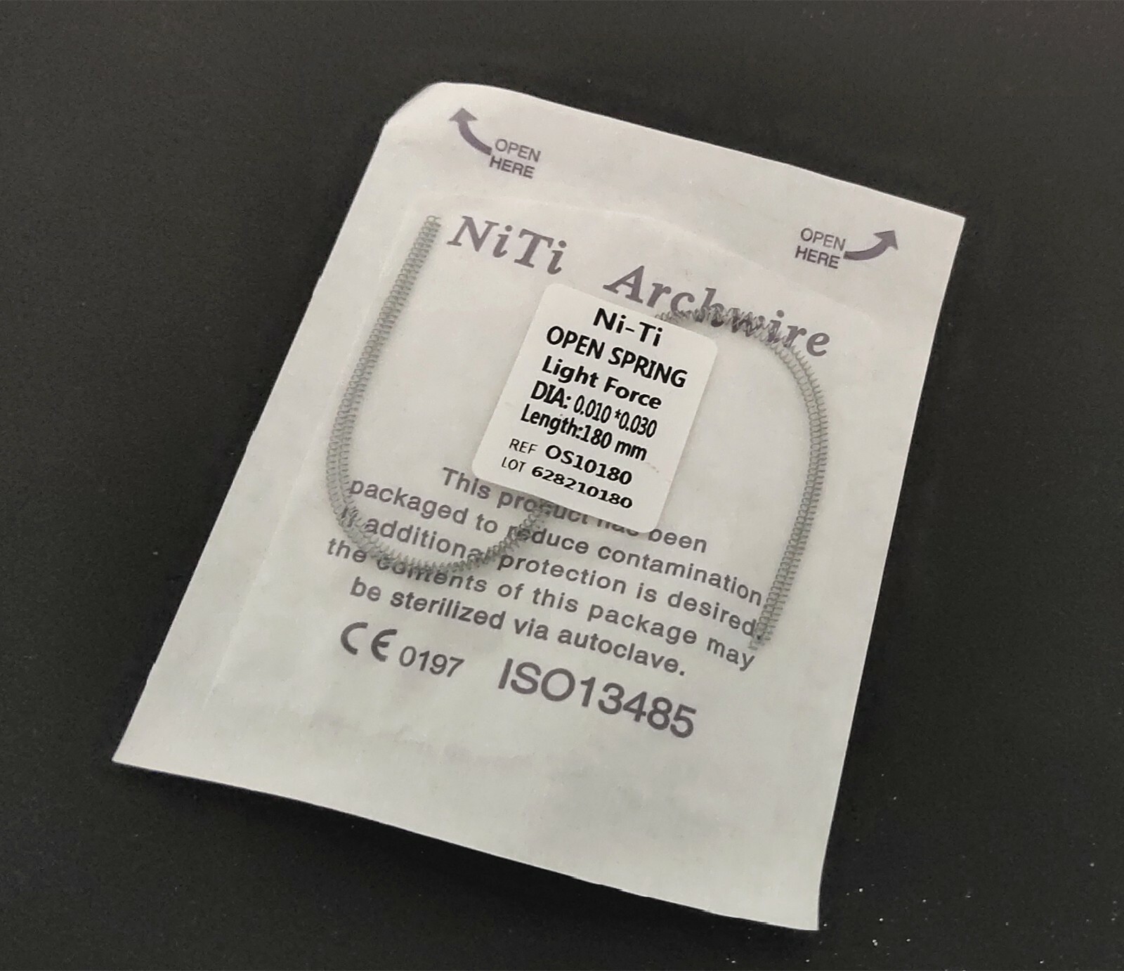 5 Packs 010*180mm Dental Niti Alloy Open Coil Spring Light Force 2pcs/Pack