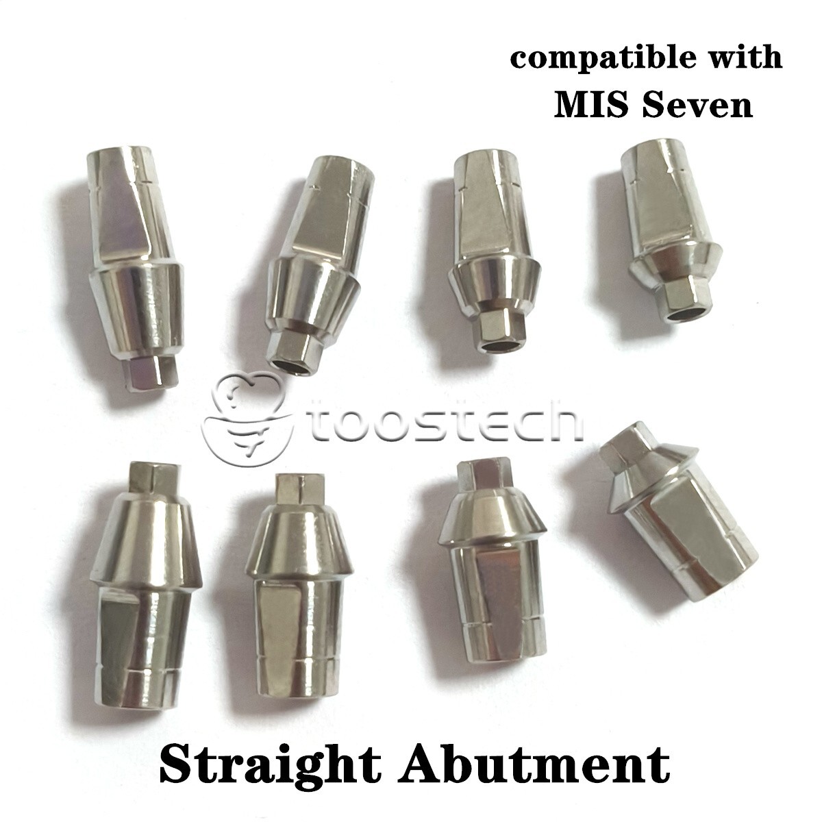 Titanium straight abutment compatible with M1S Seven Platform D4.8/5.5