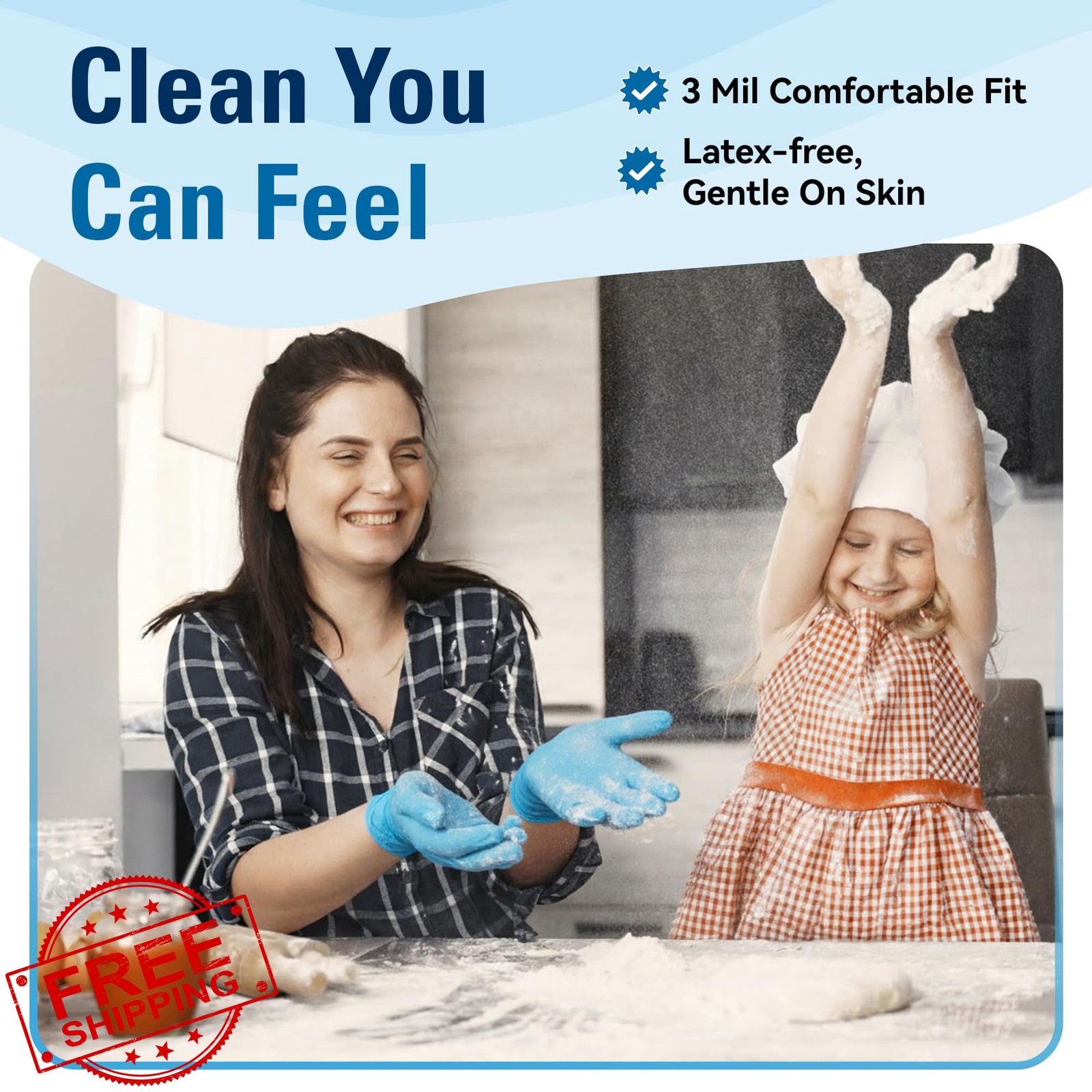 SWIFTLITE Nitrile Gloves Large 100ct Blue