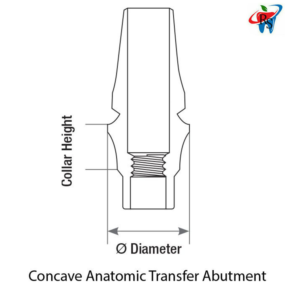 5pcs Dental Snap On Concave Anatomic Transfer Internal Hex 2.42mm Prosthetics