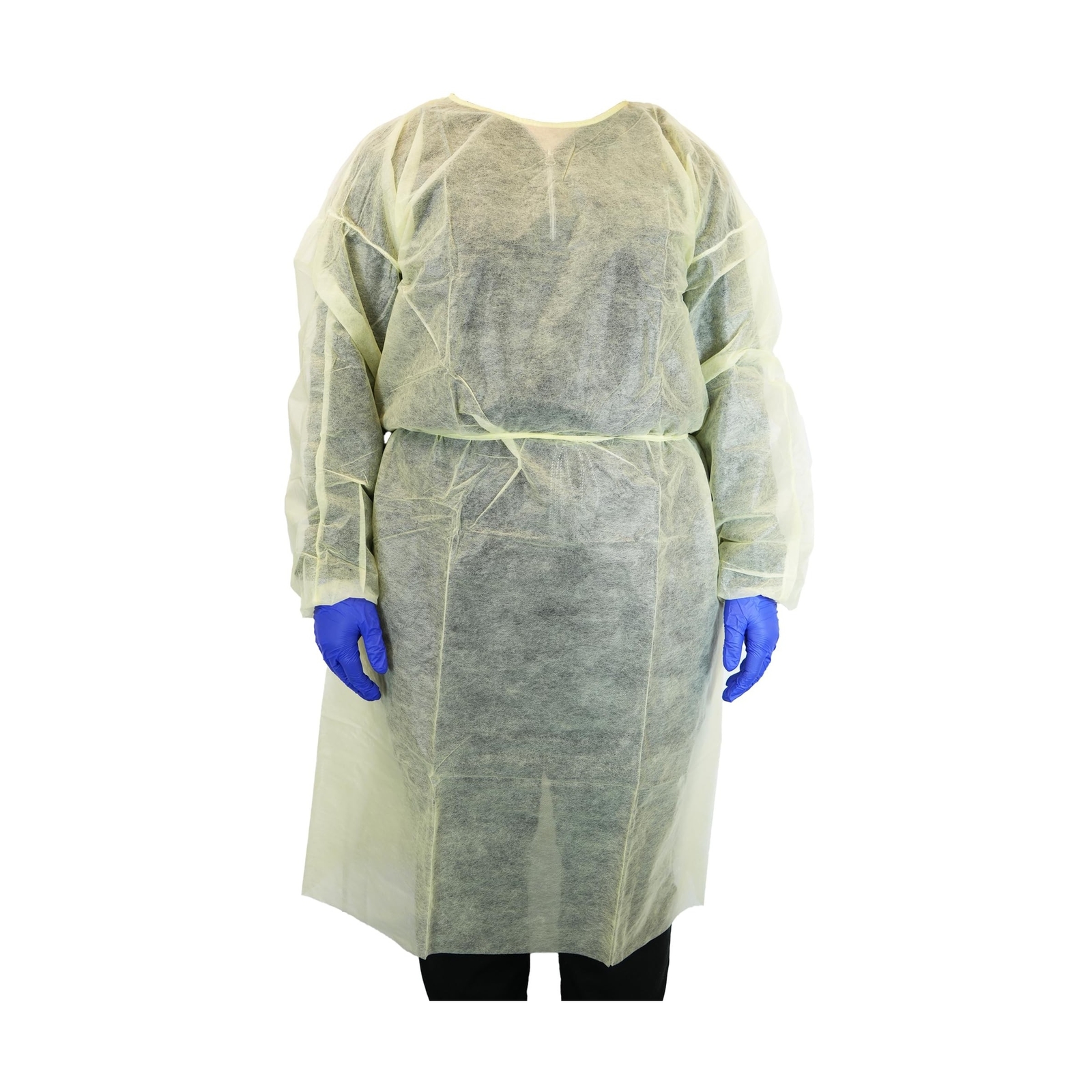 HCS Large Isolation Gowns – Single Layer, Spunbound PPE Disposable Gowns – El…
