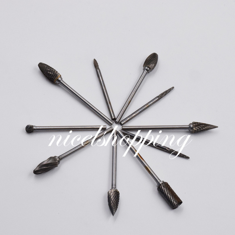 1 Box Dental 2.35mm Tungsten Carbide Steel Burs Lab Burs Tooth Drill 10 Pcs