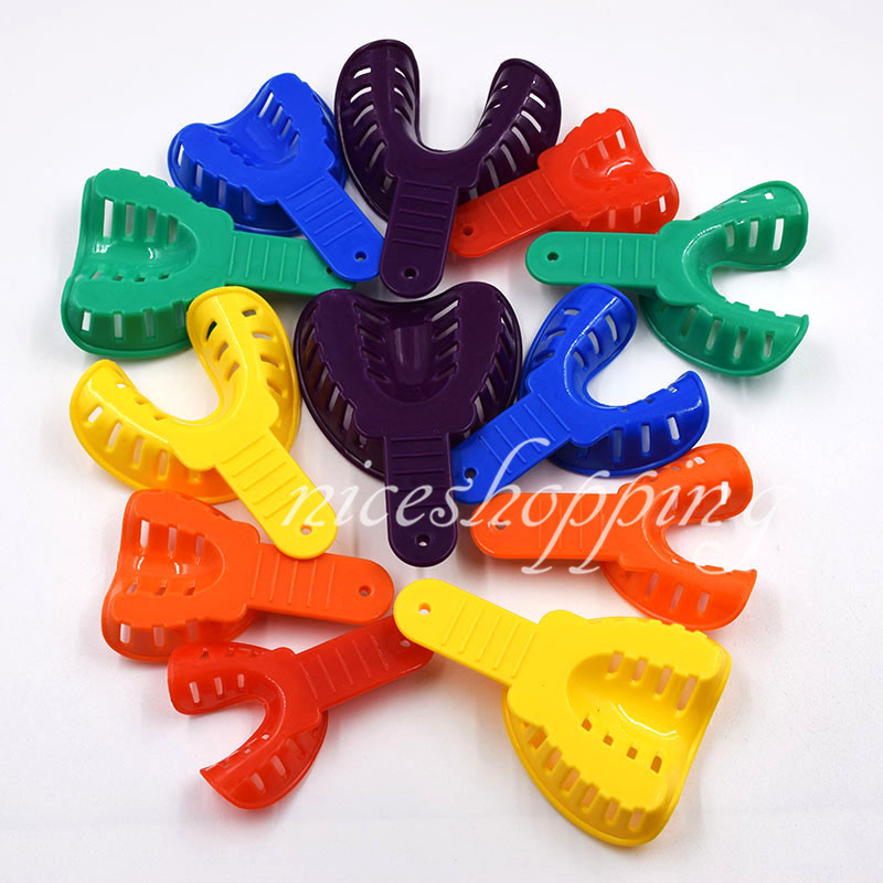 12 Pcs/set Dental Impression Tray Trays Plastic 6 Sizes Autoclavable Adult/Child