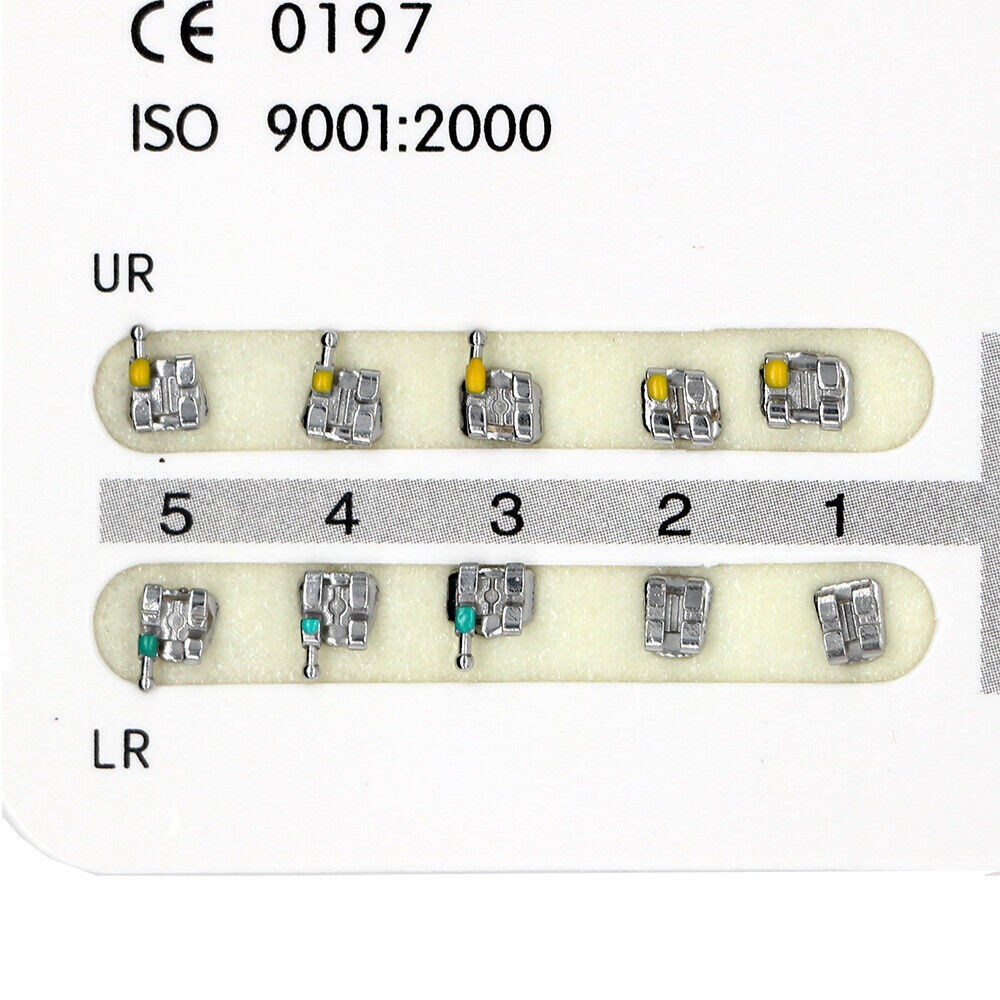 1×Dental Orthodontic Mental Bracket Brace Mini MBT 018 345hooks 1kit 20pcs/set