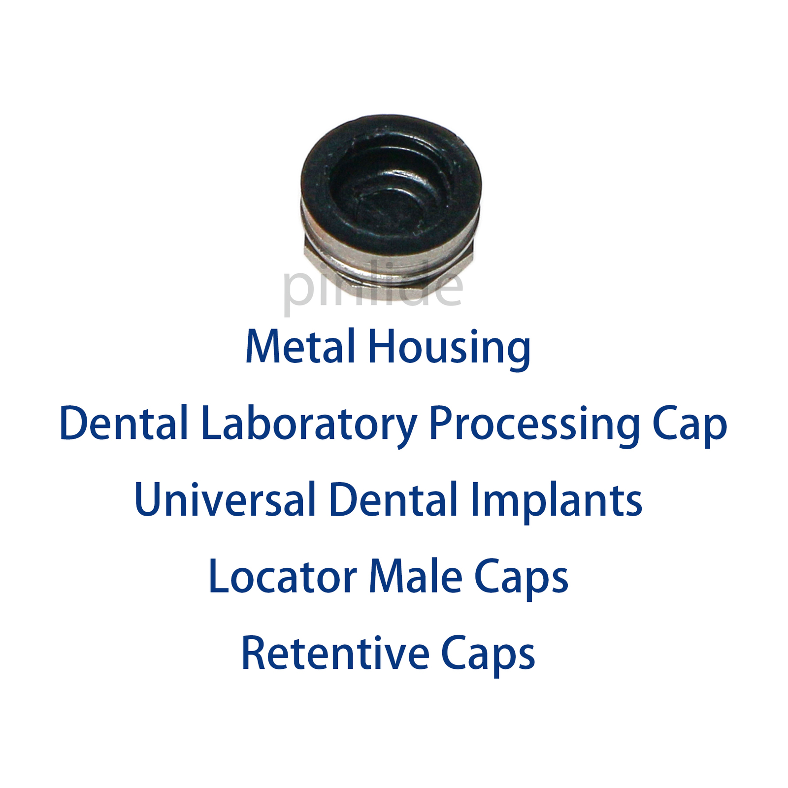 5Pcs/set Dental Universal Overdenture Male Caps Kit Metal Housing Retention