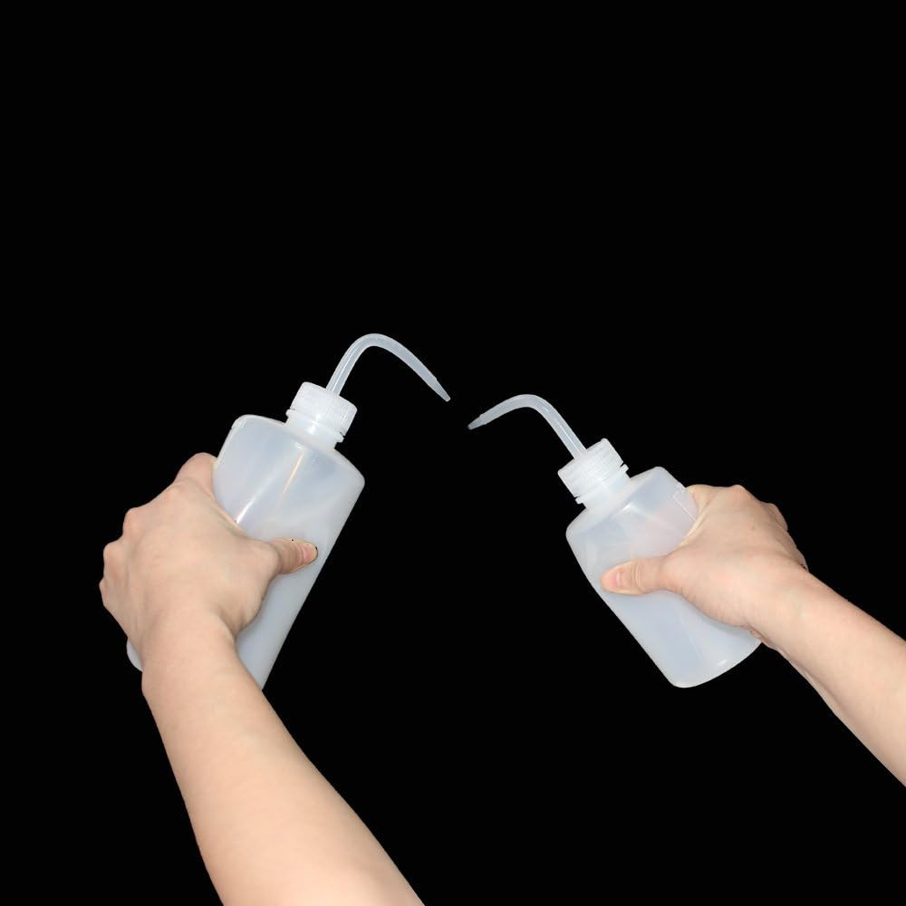 250Ml+500Ml Plastic Safety Wash Bottle, Plastic Squeeze Bottle Narrow Mouth, 8 P