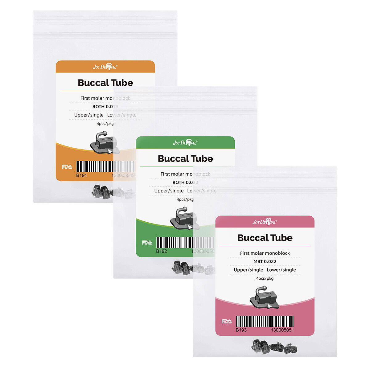 Tubos bucales adheribles para ortodoncia dental MBT/Roth 022 1er/2o molar no-co