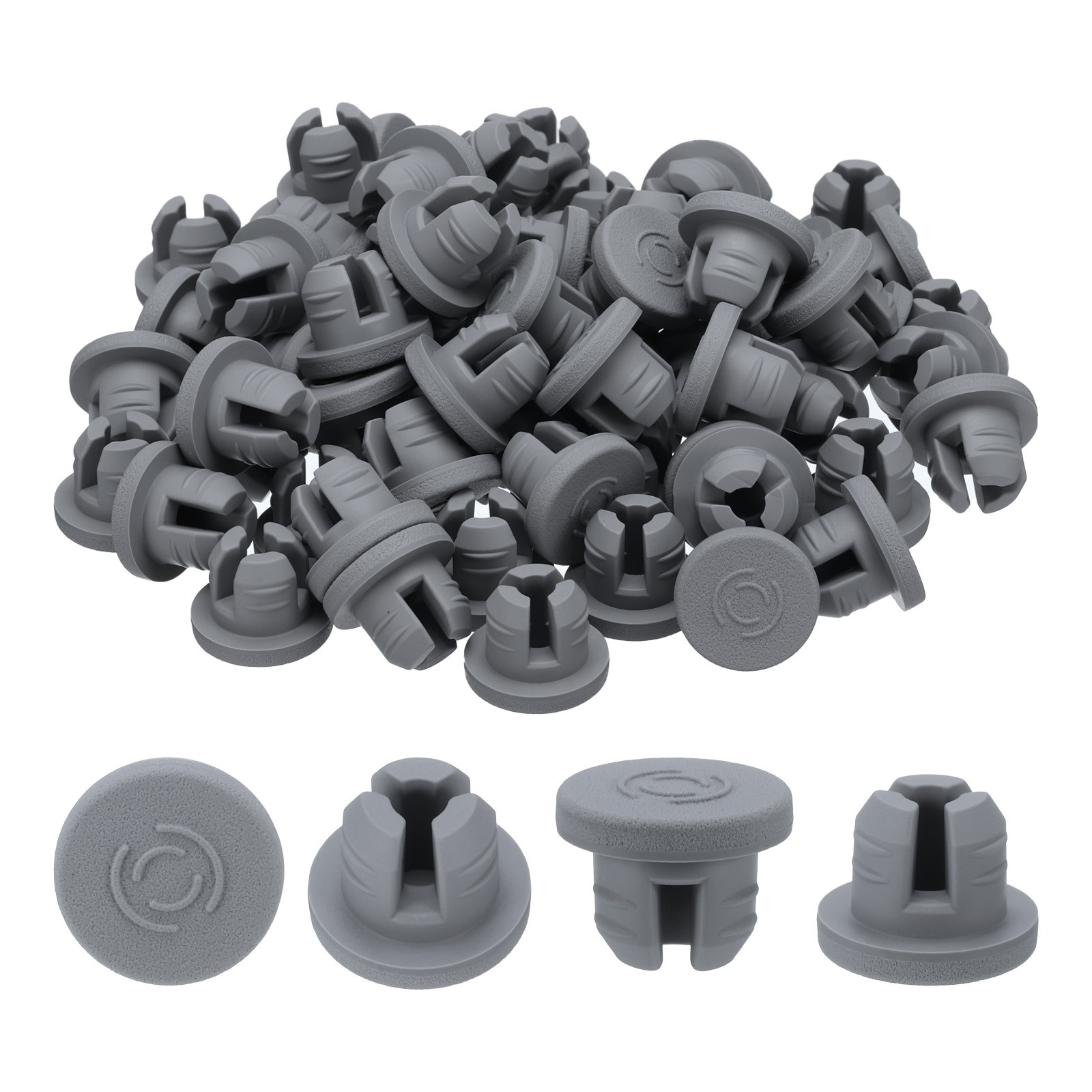 200Pcs 13mm/0.5″ Vials Rubber Stoppers Three Legs Butyl Rubber Stopper Grey