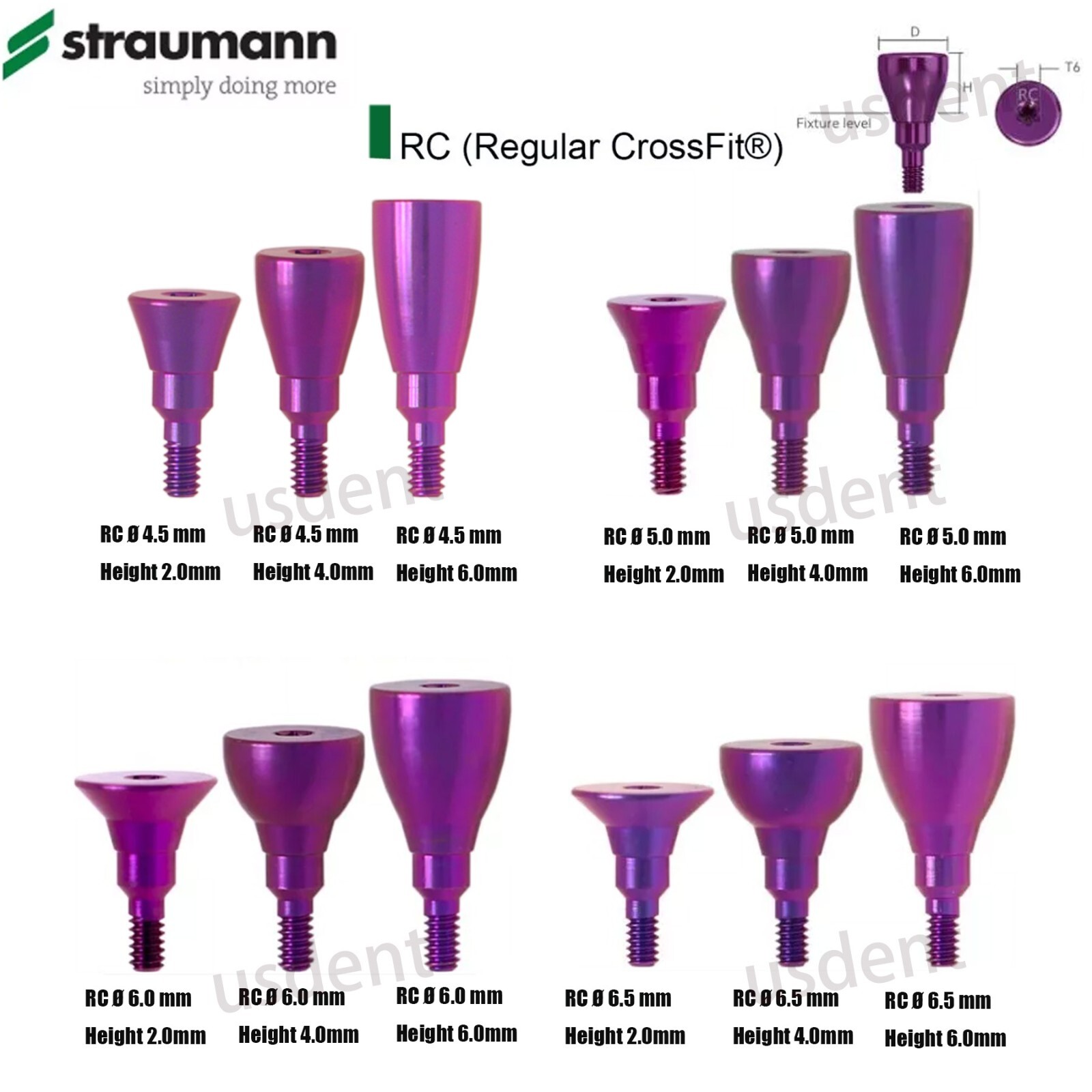 Dental ITI Straumann Healing & Locator Abutments Open/Closed Tray Post NC/RC Cap